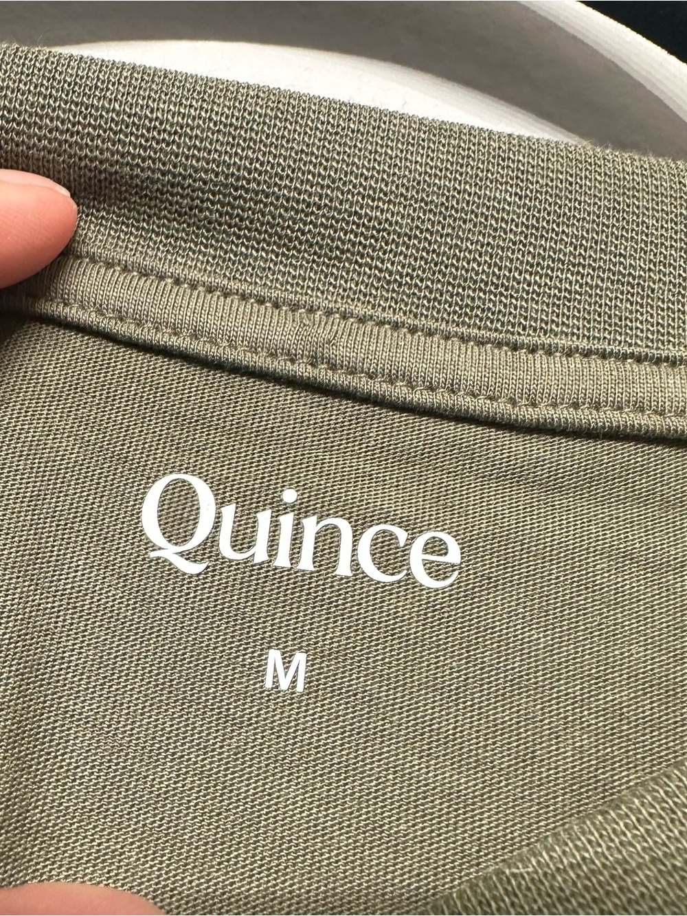 Quince Cotton Modal Relaxed Long Sleeve Tee Dark Olive Medium - Picture 5 of 8